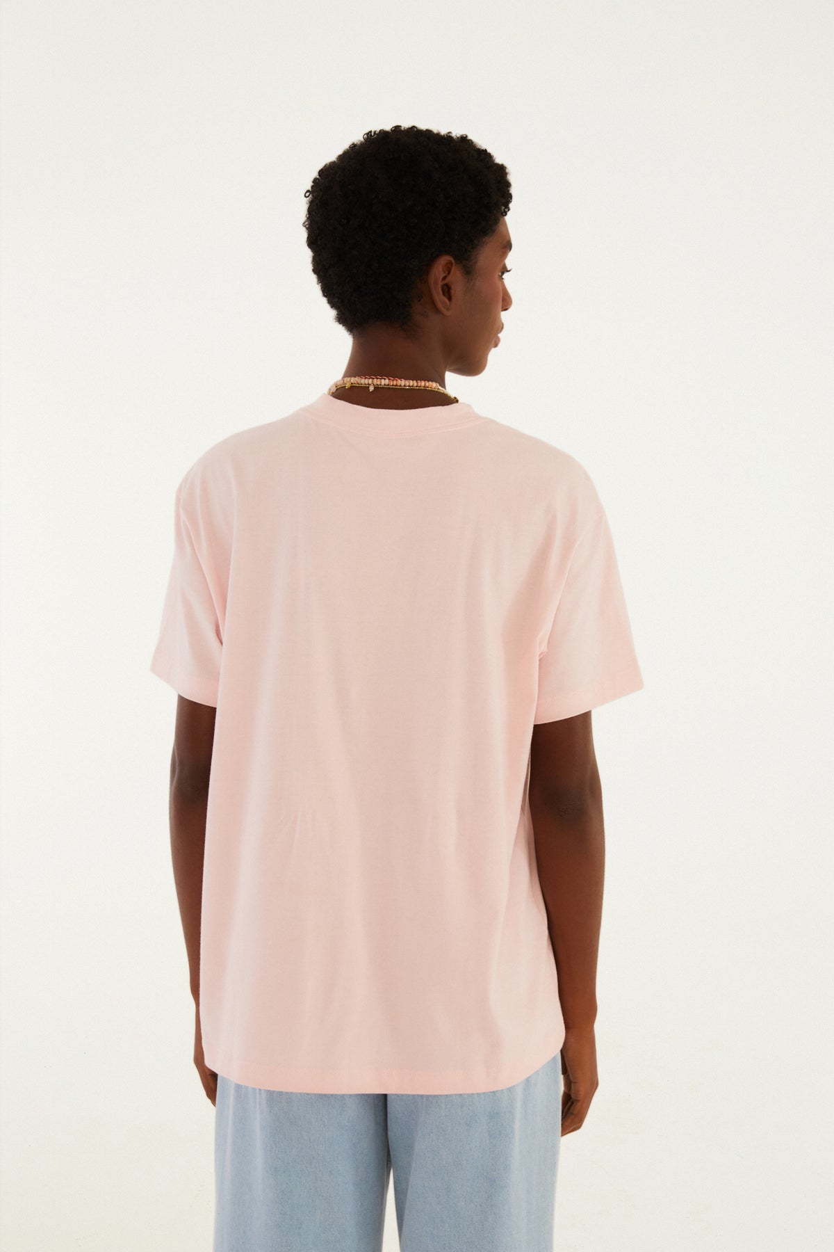 Camiseta Media Rio De Renda Rosa