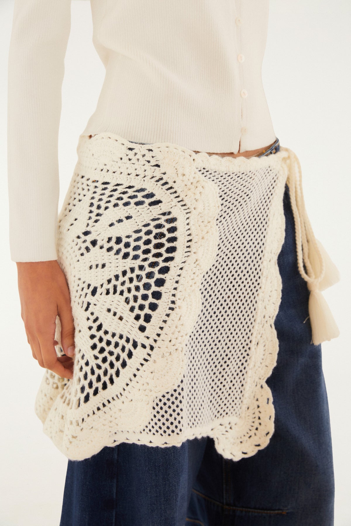 Falda Crochet Con Amarre