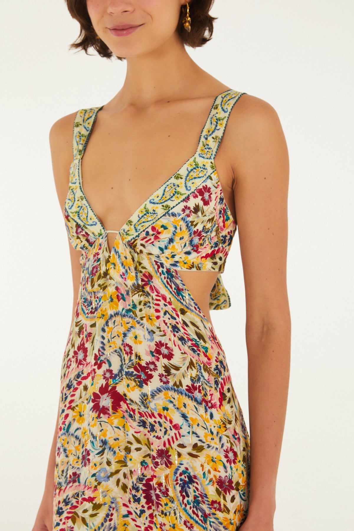 Vestido Largo Tirante Estampado Brisa De Flor